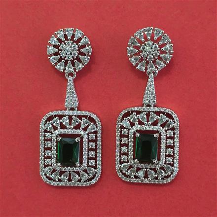 American Diamond Classic Earring with Rhodium Plating