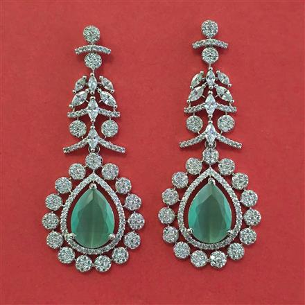 American Diamond Classic Earring with Rhodium Plating