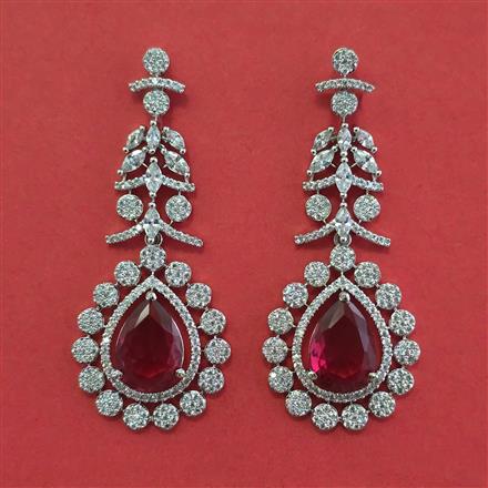 American Diamond Classic Earring with Rhodium Plating