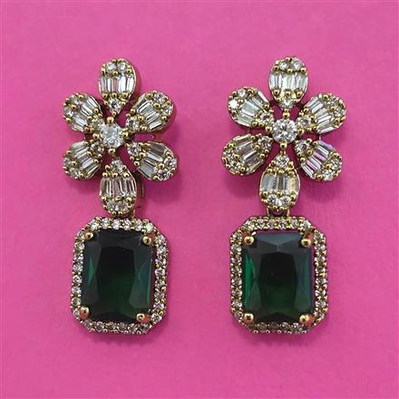 American Diamond Classic Earring with Mehndi Plating
