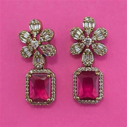 American Diamond Classic Earring with Mehndi Plating