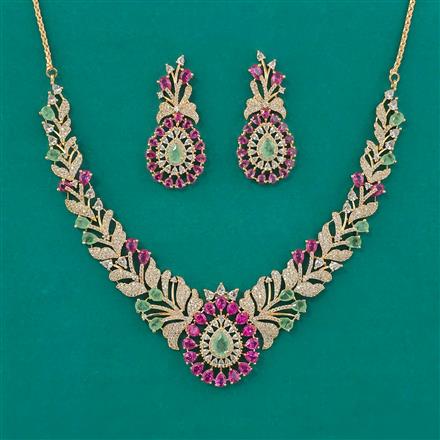 American Diamond Classic Necklace with Carat Plating