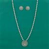 American Diamond Long Necklace with Rhodium Plating 2 Tone Plating Mehndi Plating