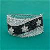 American Diamond Broad Kada with Rhodium Plating