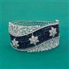 American Diamond Broad Kada with Rhodium Plating