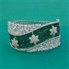 American Diamond Broad Kada with Rhodium Plating