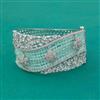 American Diamond Broad Kada with Rhodium Plating