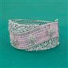 American Diamond Broad Kada with Rhodium Plating