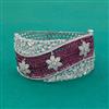 American Diamond Broad Kada with Rhodium Plating