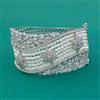 American Diamond Broad Kada with Rhodium Plating