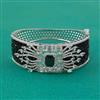 American Diamond Broad Kada with Rhodium Plating