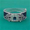American Diamond Broad Kada with Rhodium Plating