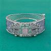 American Diamond Broad Kada with Rhodium Plating