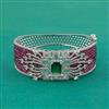 American Diamond Broad Kada with Rhodium Plating