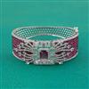 American Diamond Broad Kada with Rhodium Plating