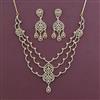 American Diamond Classic Necklace with Rhodium Plating 2 Tone Plating