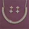 American Diamond Classic Necklace with Rhodium Plating 2 Tone Plating
