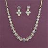 American Diamond Classic Necklace with Rhodium Plating 2 Tone Plating