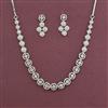 American Diamond Classic Necklace with Rhodium Plating 2 Tone Plating