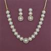 American Diamond Classic Necklace with Rhodium Plating 2 Tone Plating