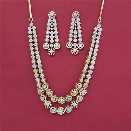 American Diamond Classic Necklace with 2 Tone Plating