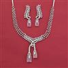 American Diamond Classic Necklace with Rhodium Plating