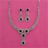 American Diamond Classic Necklace with Rhodium Plating
