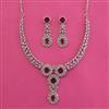 American Diamond Classic Necklace with Rhodium Plating