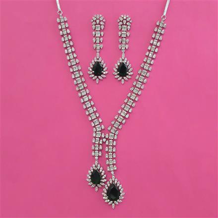 American Diamond Classic Necklace with Rhodium Plating