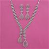 American Diamond Classic Necklace with Rhodium Plating