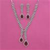 American Diamond Classic Necklace with Rhodium Plating