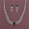 American Diamond Classic Necklace with Rhodium Plating
