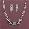 American Diamond Classic Necklace with Rhodium Plating