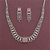 American Diamond Classic Necklace with Rhodium Plating
