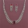 American Diamond Classic Necklace with Rhodium Plating