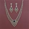 American Diamond Classic Necklace with Rhodium Plating