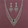American Diamond Classic Necklace with Rhodium Plating