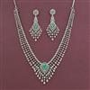 American Diamond Classic Necklace with Rhodium Plating