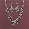 American Diamond Classic Necklace with Rhodium Plating