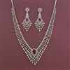 American Diamond Classic Necklace with Rhodium Plating