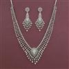 American Diamond Classic Necklace with Rhodium Plating