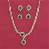 American Diamond Classic Necklace with 2 Tone Plating