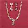 American Diamond Classic Necklace with 2 Tone Plating
