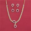 American Diamond Classic Necklace with 2 Tone Plating