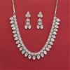 American Diamond Classic Necklace with Rhodium Plating