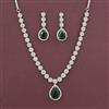 American Diamond Classic Necklace with Rhodium Plating