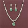 American Diamond Classic Necklace with Rhodium Plating