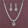 American Diamond Classic Necklace with Rhodium Plating