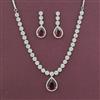 American Diamond Classic Necklace with Rhodium Plating