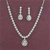 American Diamond Classic Necklace with Rhodium Plating